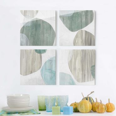 Glasschilderijen - 4-delig Jade Set II