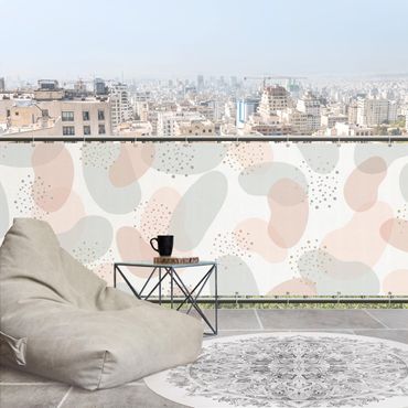 Privacyscherm voor balkon - Large Pastel Circular Shapes with Dots