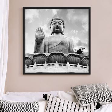Ingelijste posters Big Buddha Black And White