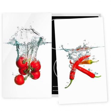 Kookplaat afdekplaten Tomatoes And Chili Peppers In Water