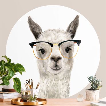 Behangcirkel Hip Lama With Glasses I