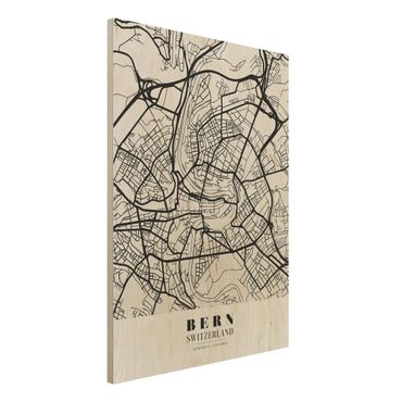 Houten schilderijen Bern City Map - Classical