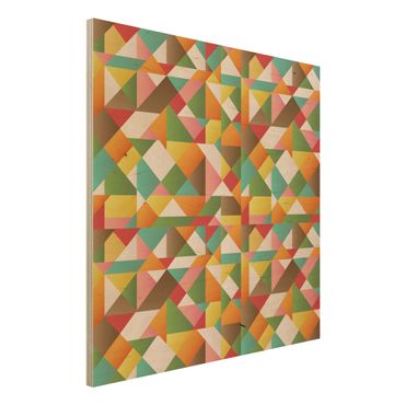 Houten schilderijen Triangles Pattern Design
