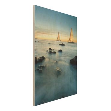 Houten schilderijen Sailboats On the Ocean