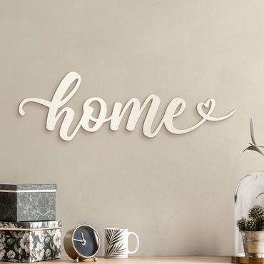 Wanddecoratie hout 3D opschrift - home Handlettering