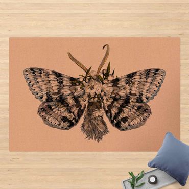 Kurk mat Illustration Floral Moth