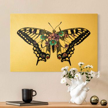 Canvas schilderijen - Illustration Floral Swallowtail