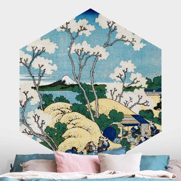 Hexagon Behang Katsushika Hokusai - The Fuji Of Gotenyama