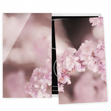 Kookplaat afdekplaten Cherry Blossoms In Purple Light