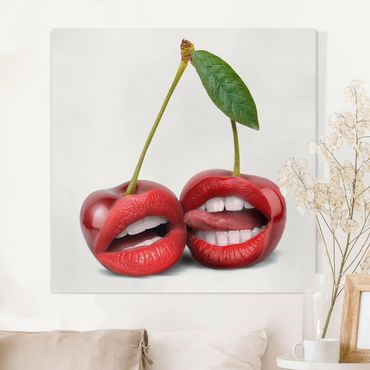 Canvas schilderijen Cherry Lips