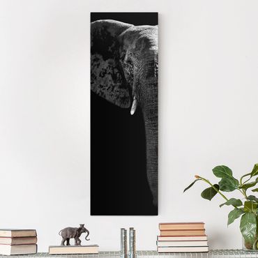 Canvas schilderijen African Elephant black and white