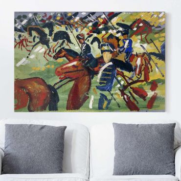 Canvas schilderijen August Macke - Hussars On A Sortie