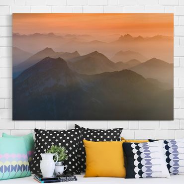 Canvas schilderijen View From The Zugspitze Mountain