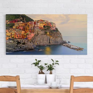 Canvas schilderijen Colourful coastal town