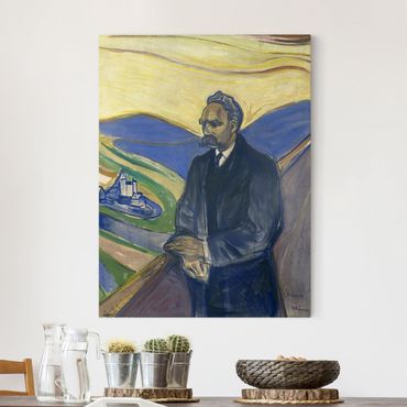 Canvas schilderijen Edvard Munch - Portrait of Friedrich Nietzsche