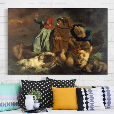 Canvas schilderijen Eugène Delacroix - The Barque of Dante (Dante and Virgil in Hell)