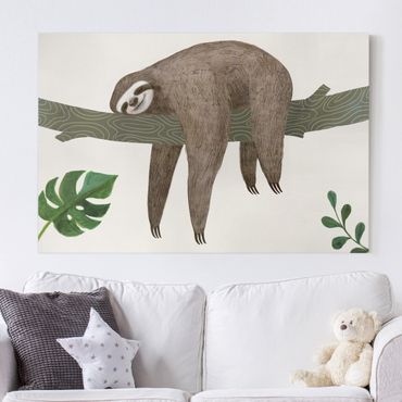 Canvas schilderijen Sloth Sayings - Chill