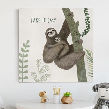 Canvas schilderijen Sloth Sayings - Easy