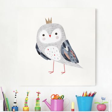 Canvas schilderijen Crowned Owl Light