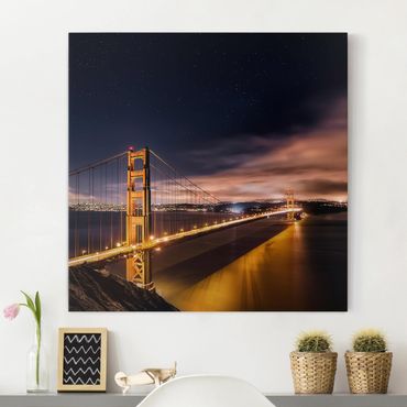 Canvas schilderijen Golden Gate To Stars