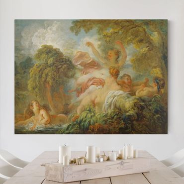 Canvas schilderijen Jean Honoré Fragonard - Bathing Girls
