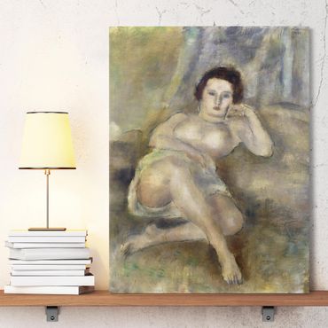 Canvas schilderijen Jules Pascin - Lying young Woman