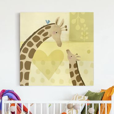 Canvas schilderijen Mum And I - Giraffes