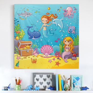 Canvas schilderijen Mermaid - Underwater World