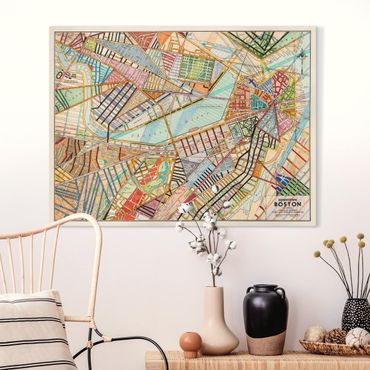 Canvas schilderijen Modern Map Of Boston