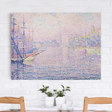 Canvas schilderijen Paul Signac - The Port Of Marseille, Morning Mist