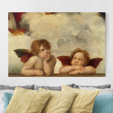 Canvas schilderijen Raffael - Two Angels. Detail from The Sistine Madonna