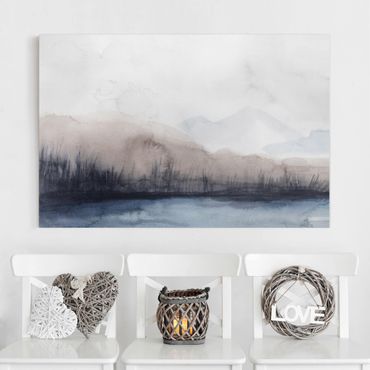 Canvas schilderijen Lakeside With Mountains II