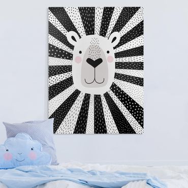Canvas schilderijen Zoo With Patterns - Lion