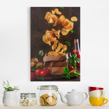 Canvas schilderijen Tomato Basil Snack
