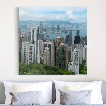 Canvas schilderijen Watching Hongkong