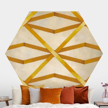 Hexagon Behang Light And Ribbon Yellow