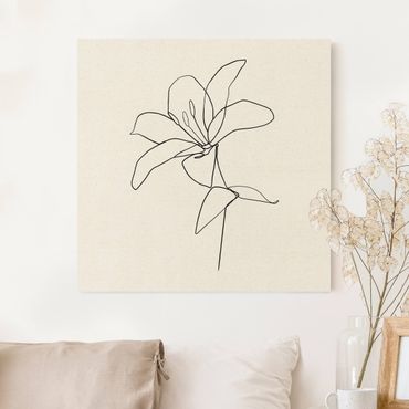Natuurlijk canvas schilderijen Line Art Flower Black And White