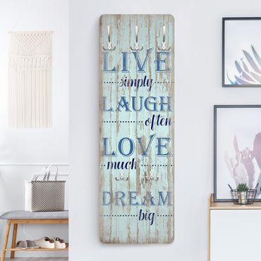 Wandkapstokken houten paneel - Live simply