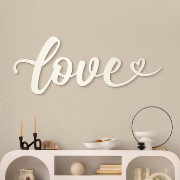 Wanddecoratie hout 3D opschrift - love Handlettering