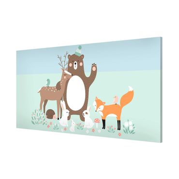 Magneetborden Forest Friends with forest animals blue