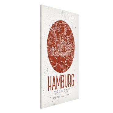 Magneetborden Hamburg City Map - Retro
