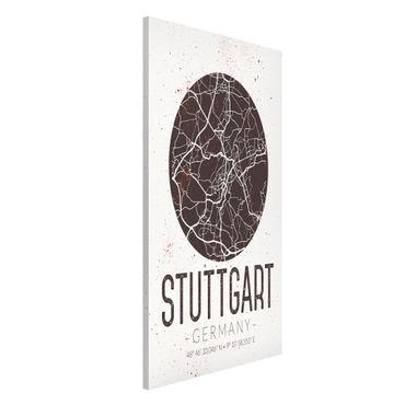 Magneetborden Stuttgart City Map - Retro