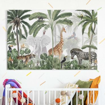 Canvas schilderijen - Majestic animal world in the jungle