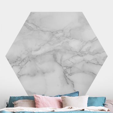 Hexagon Behang Marble Look Black And White
