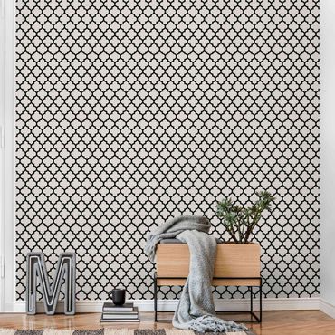 Fotobehang Moroccan Pattern With Ornaments Black
