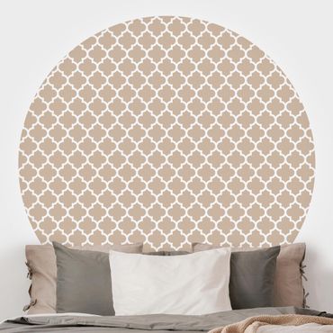 Behangcirkel Moroccan Pattern With Ornaments In Front Of Beige