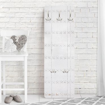Wandkapstokken houten paneel Mediterranean White Wooden Door