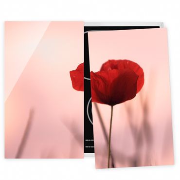 Kookplaat afdekplaten Poppy Flower In Twilight