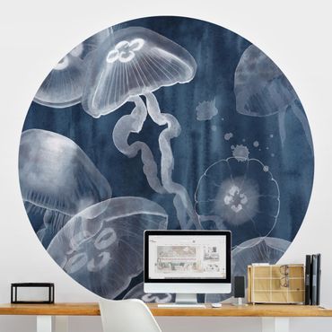 Behangcirkel Moon Jellyfish I