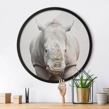 Rond schilderijen Rhinoceros Nora